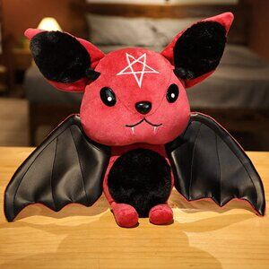 Bat Plush Plushie Goth Emo Halloween Cute Red